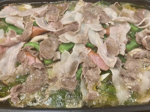 アヒージョ風 豚薄切り肉のたっぷり野菜重ね蒸し レシピ 作り方 By Jiru 楽天レシピ アヒージョ風 豚薄切り肉のたっぷり野菜重ね蒸し レシピ 作り方 By Jiru 楽天レシピ